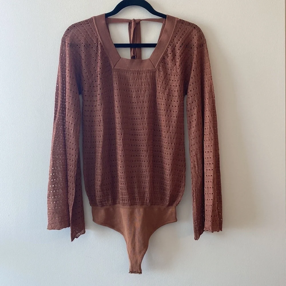 Free People Prancing In Pointelle Bodysuit